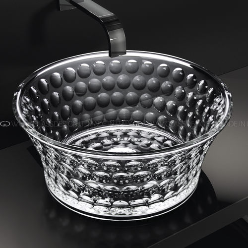 Lavabo da appoggio - Volè Giotto - GLASS DESIGN Srl - in cristallo / trasparente / rotondo