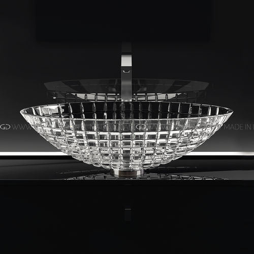 Lavabo da appoggio - Luxor Oval/Luxor Oval XL - GLASS DESIGN Srl - in cristallo / trasparente / ovale