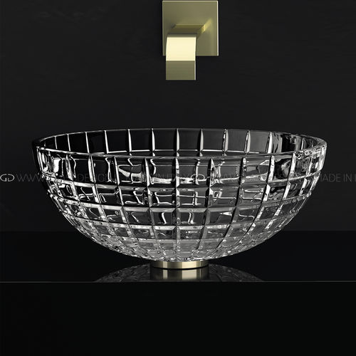 Lavabo da appoggio - Luxor Round - GLASS DESIGN Srl - in cristallo / trasparente / rotondo