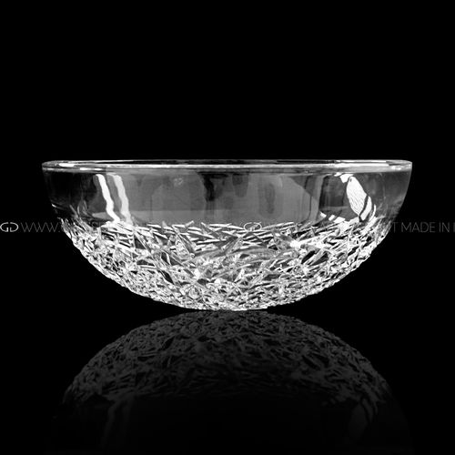 Lavabo da appoggio - Ice Round - GLASS DESIGN Srl - in cristallo / rotondo / senza foro