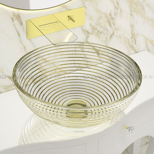 Lavabo da appoggio - Astro/Astro 34 - GLASS DESIGN Srl - in cristallo / rotondo / senza foro