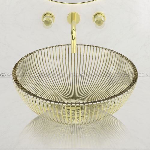 Lavabo da appoggio - Volta/Volta 34 - GLASS DESIGN Srl - in cristallo / trasparente / rotondo