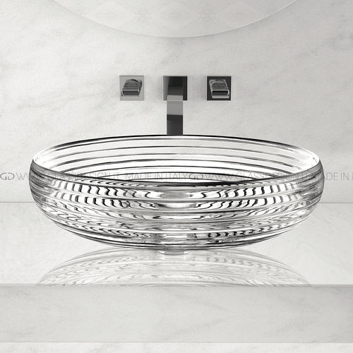 Lavabo da appoggio - Scenic Astro - GLASS DESIGN Srl - in cristallo / trasparente / rotondo
