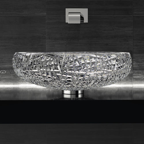 Lavabo da appoggio - Scenic Ice - GLASS DESIGN Srl - in cristallo / trasparente / rotondo