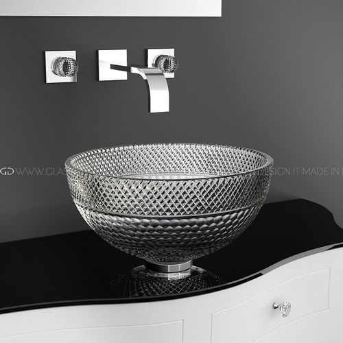 Lavabo da appoggio - Ramada/Ramada Lux - GLASS DESIGN Srl - in cristallo / rotondo / senza foro