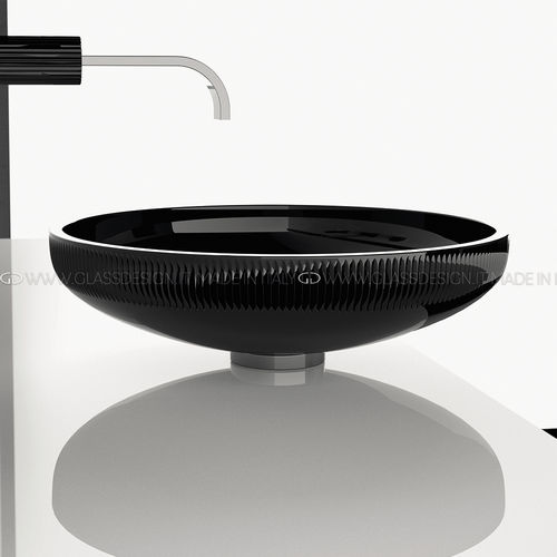 Lavabo da appoggio - Clivia - GLASS DESIGN Srl - in cristallo / trasparente / rotondo