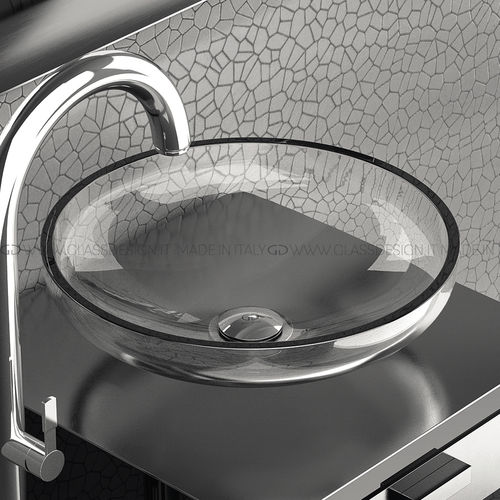 Lavabo da appoggio - Aqua - GLASS DESIGN Srl - in vetro / rotondo / senza foro