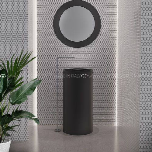 Lavabo autoportante - TOMMY/TOMMY METROPOLE/TOMMY METROPOLE LUX - GLASS DESIGN Srl - in VetroFreddo® / con specchio regolabile / rotondo