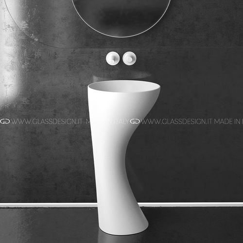 Lavabo autoportante - KALICE - GLASS DESIGN Srl - in VetroFreddo® / senza foro / senza troppopieno
