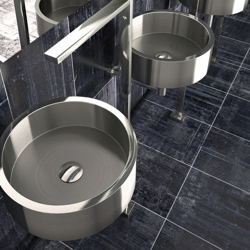 Lavabo da appoggio - DE COSTE - GLASS DESIGN Srl - in acciaio inossidabile / rotondo / senza foro
