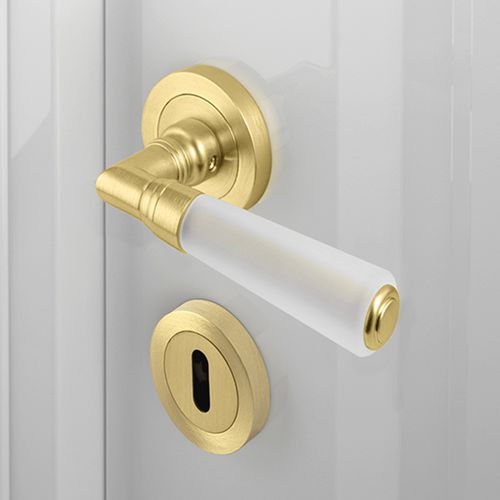 Maniglia per porta - Elka Liscia / Rigata / Torciglione - GLASS DESIGN Srl - in ottone / in cristallo / contemporanea
