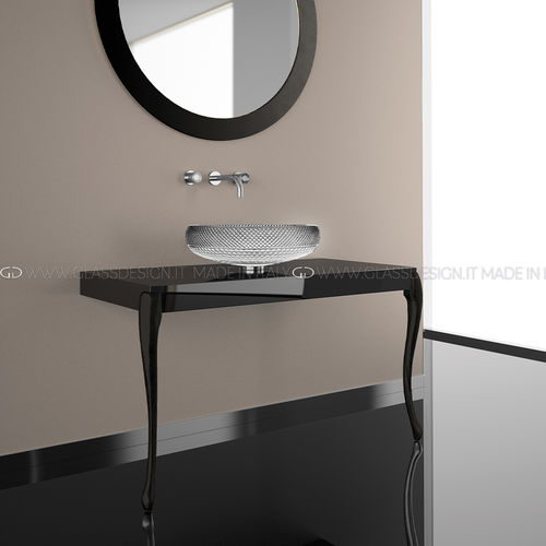 Piano lavabo in legno laccato - MUSA - GLASS DESIGN Srl - in legno dorato a foglia oro / in MDF / ad uso professionale