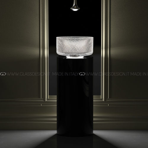 Mobile lavabo da appoggio - LUMIERE - GLASS DESIGN Srl - in legno laccato / in vetro / contemporaneo