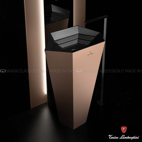 Lavabo autoportante - Vision Edition - GLASS DESIGN Srl - in VetroFreddo® / personalizzabile / senza foro