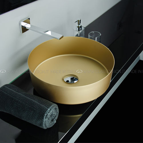 Lavabo da appoggio - Iconik - GLASS DESIGN Srl - in alluminio / rotondo / senza foro