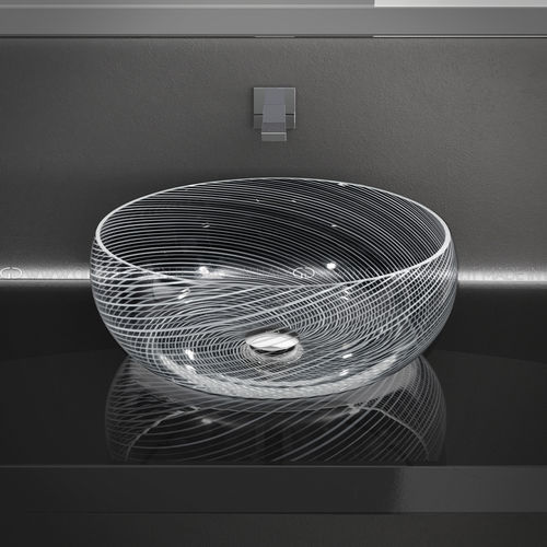 Lavabo da appoggio - Duca Murano - GLASS DESIGN Srl - in vetro di Murano / rotondo / senza foro