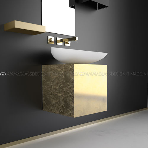 Mobile lavabo sospeso - CUBUS - GLASS DESIGN Srl - in laminato / contemporaneo / 1 porta