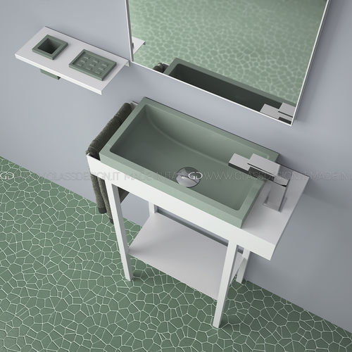 Mobile lavabo da appoggio - KOSTA PLUS - GLASS DESIGN Srl - in acciaio inossidabile / in VetroFreddo® / contemporaneo