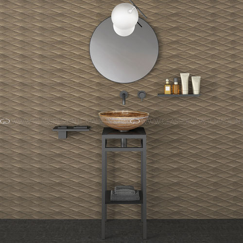 Mobile lavabo da appoggio - MOVE - GLASS DESIGN Srl - in acciaio inossidabile / contemporaneo / senza ante