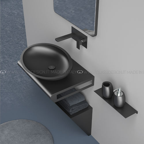 Mobile lavabo sospeso - ZERO - GLASS DESIGN Srl - in acciaio inossidabile / contemporaneo / senza ante