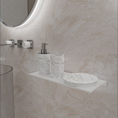 Distributore di sapone da appoggio - GLASS DESIGN Srl - in marmo / in marmo di Carrara / manuale