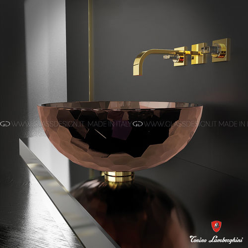 Lavabo da appoggio - ALLURE ROUND - GLASS DESIGN Srl - in cristallo / rotondo / senza foro