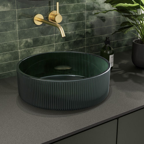 Lavabo da appoggio - MADISON  - GLASS DESIGN Srl - in vetro / fatto a mano / rotondo
