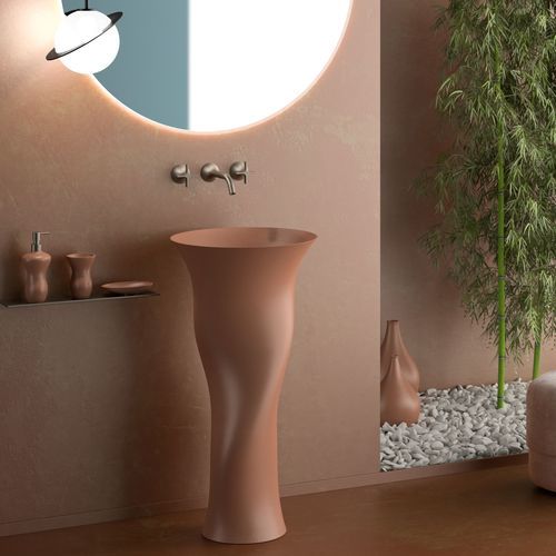 Lavabo autoportante - DAME - GLASS DESIGN Srl - in VetroFreddo® / retroilluminato / senza foro