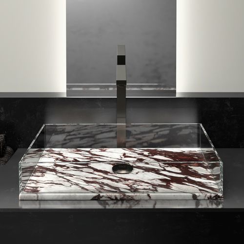 Lavabo da appoggio - Skyline L/XL - GLASS DESIGN Srl - in marmo / in vetro / personalizzabile