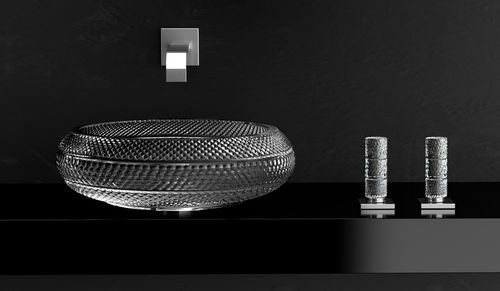 Miscelatore doppio comando per lavabo - GLAMOROUS RAMADA - GLASS DESIGN Srl - da appoggio / in cristallo / da bagno