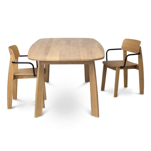 Tavolo contemporaneo - Stone - Quodes - in rovere / con supporto in quercia / rettangolare