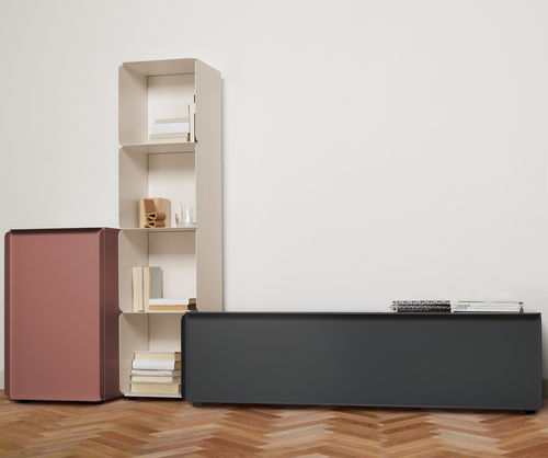Credenza contemporanea - Collar composition - Quodes - in MDF laccato / in alluminio / in acciaio con rivestimento a polvere