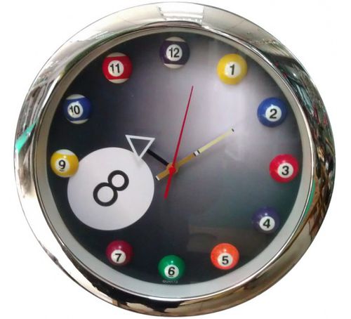 Orologio contemporaneo - 12 BILLES - EUROBILLARDS - a muro / analogico / contract