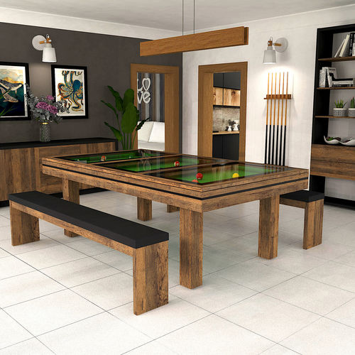 Tavolo da biliardo contemporaneo - LIVEA - EUROBILLARDS - per uso residenziale / in legno / convertibile
