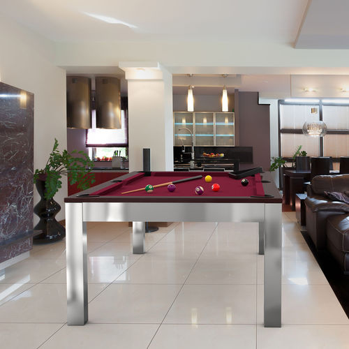 Tavolo da biliardo contemporaneo - STEEL-TENDANCE - EUROBILLARDS - per uso residenziale / in rovere / in noce
