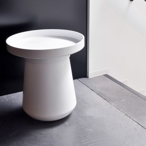 Tavolo d'appoggio contemporaneo - PADO  - XLBoom - in bambù / rotondo / con contenitore