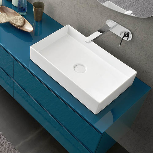 Lavabo da appoggio - COMPOSIZIONE 103 - AZZURRA ARREDOBAGNO - in ceramica / rettangolare / contemporaneo
