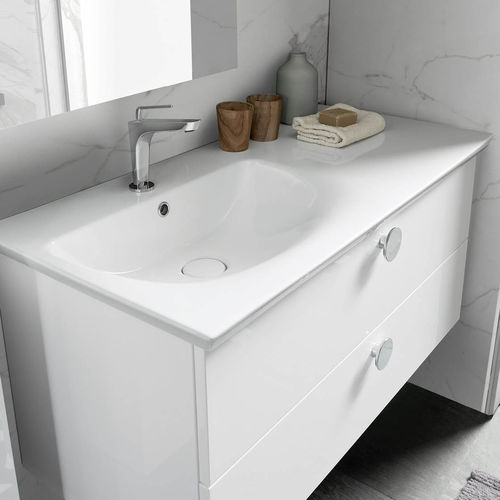 Lavabo da incasso - TAK COMPOSIZIONE 014 - AZZURRA ARREDOBAGNO - in ceramica / con cassetti integrati / rettangolare