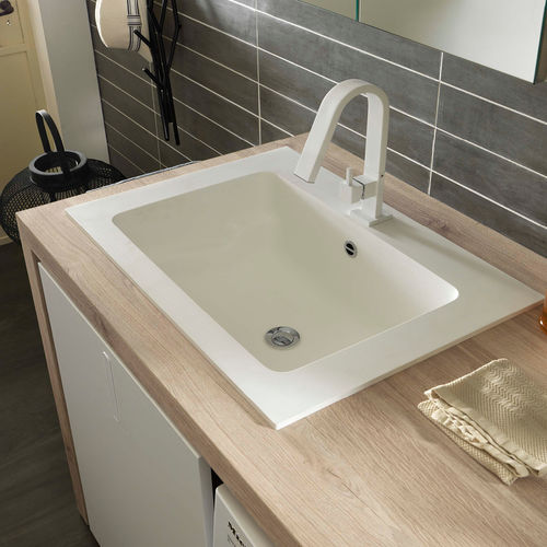 Lavabo da incasso - LIMEWASH_04 - AZZURRA ARREDOBAGNO - in ceramica / con miscelatore / rettangolare