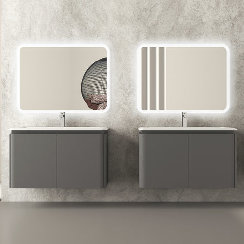 Mobile lavabo sospeso - ICONA - BADEN HAUS - in resina / contemporaneo / con sportello