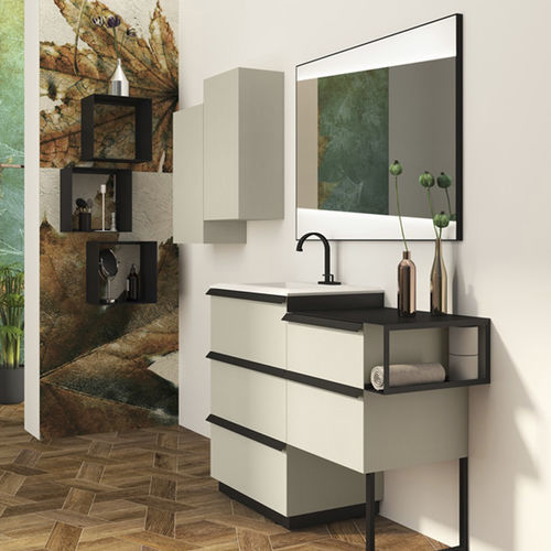 Mobile lavabo sospeso - QUBO - BADEN HAUS - in legno / in metallo / in lamiera