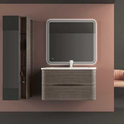 Mobile lavabo sospeso - ANGIE - BADEN HAUS - in rovere / contemporaneo / con sportello