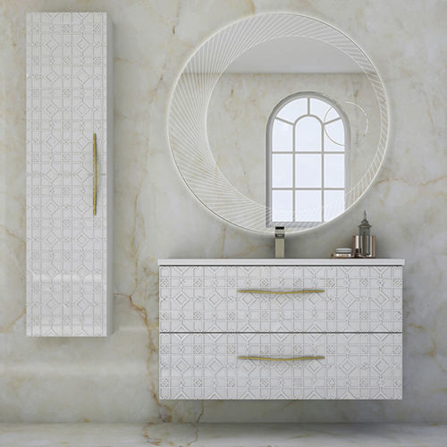 Mobile lavabo sospeso - MIAMI - BADEN HAUS - in cromo / contemporaneo / con sportello