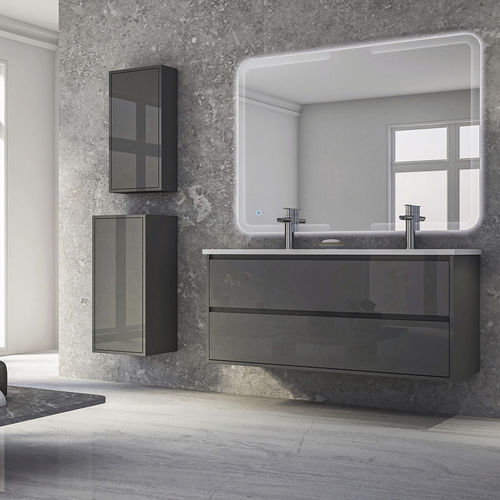 Mobile lavabo sospeso - GLASS - BADEN HAUS - in vetro / contemporaneo / con sportello
