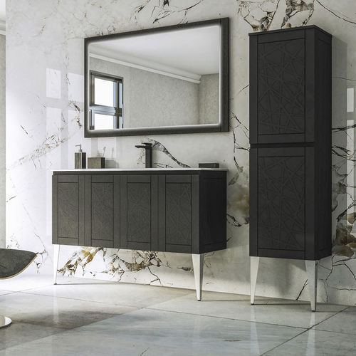 Mobile lavabo sospeso - AMERICA - BADEN HAUS - in cromo / in stile / con sportello