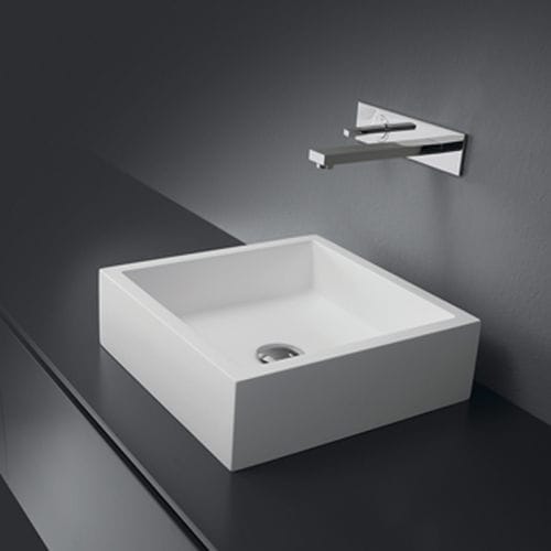 Lavabo da appoggio - 01 - CASA BATH - in ceramica / quadrato / contemporaneo
