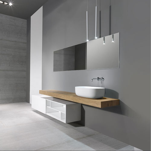 Mobile lavabo sospeso - WOOD 004 - CASA BATH - in legno / contemporaneo / con cassetti
