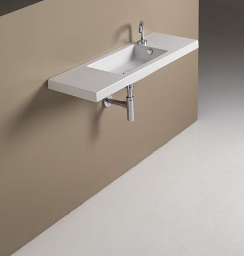 Lavabo sospeso - SERIE 35 SERIES - CERAMICA TECLA - in ceramica / con piano integrato / rettangolare