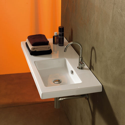 Lavabo sospeso - CONDAL: CO02011/CO01011 - CERAMICA TECLA - in ceramica / con piano integrato / rettangolare