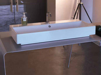 Lavabo da appoggio - VELCA SERIES - CERAMICA TECLA - in ceramica / rettangolare / contemporaneo